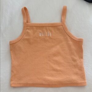 Garage Peach Ribbed Crop Top